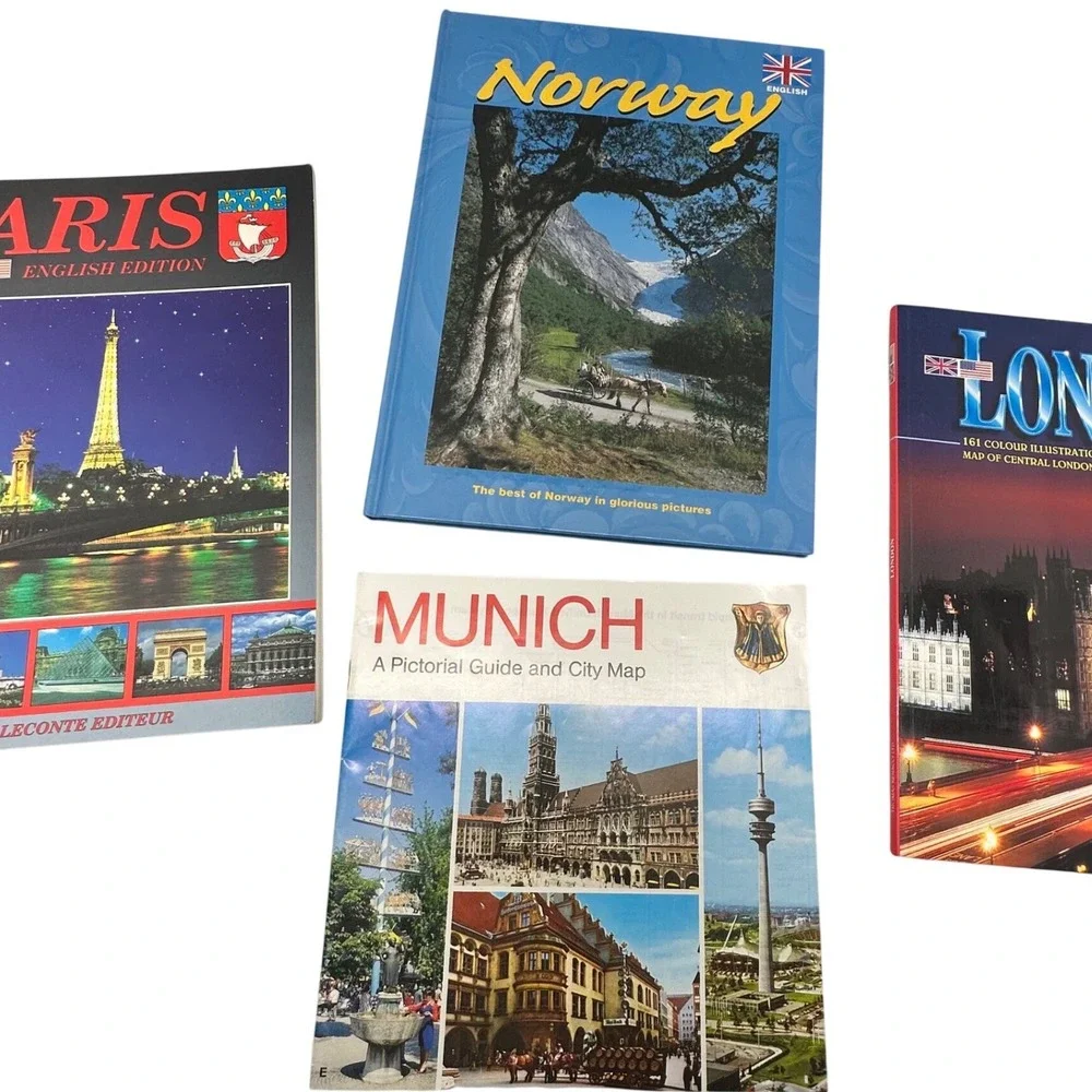 Vintage European‎ Travel Guide Book Lot Paris Norway London Munich English Good